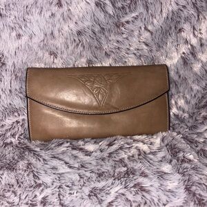Elegant Tan Clutch Rolfs vintage cowhide wallet